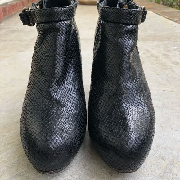 Loeffler Randall snakeskin platform ankle boots 10 - Picture 3 of 7